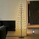 Hairui Lighted Brown Starburst Tree with 720L Warm White Fairy Lights 6FT, Twig Tree with Lights for Indoor Outdoor Home Christmas Winter Holidays Party Decoration