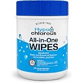 Hypo+Chlorous Hypochlorous Acid Wipes 2-Pack, 200 Count Bleach-Free | Non-Toxic Cleaner Safe for Skin, Baby, Pet, Home &amp; Gym - Gentle Hypochlorous Acid Wipes for Everyday Use