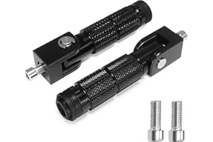 VUOZIP M8 Universal CNC Motorcycle Foot Pegs Degree Foldable Bike Pegs Aluminum Fit Electric Car Motorbike Scooter Mini Bike Ebike Dirt Bike Go Kart Honda Yamaha Suzuki Aprilia Super73 (Black, Type B)
