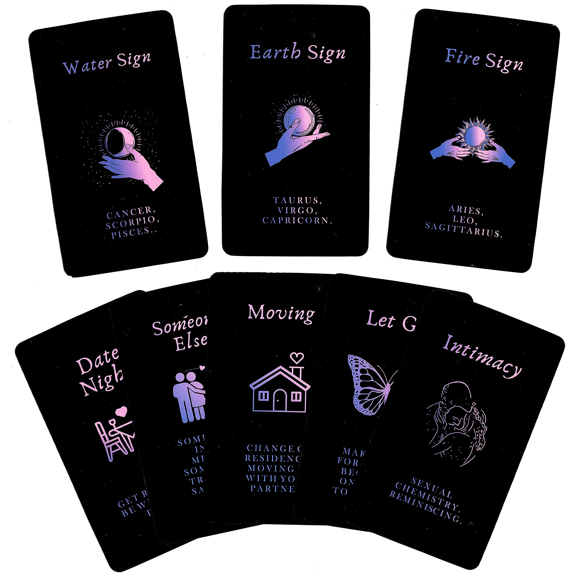 Han Yu Bowen Love Oracle Cards,Tarot Cards for Beginners Twin Flame Tarot Cards,Oracle Cards Decks with Meanings on Them Soulmate to Romantic Relationships Oracle Cards (Black (2.75“ × 4.72