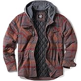 CQR Men's Flannel Shirt Jacket Long Sleeve, Winter Warm Outdoor Casual Plaid Jacket Coat with Pockets