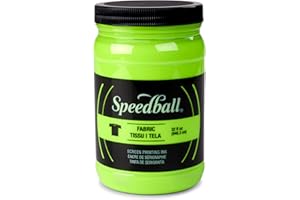 Speedball 004695 Fluorescent Screen Printing Ink, 32 fl. oz., Lime Green