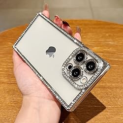 ROSEHUI Clear Glitter Phone Case for iPhone 15 Pro