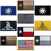 Texas Hook Loop Patch,10 Pieces American USA Flag Don&rsquo;T Tread ON ME Military Tactical Emblem Embroidery Patches for Backpack Clothing Vest Uniforms Coat Pants Jackets Caps Bags Harness