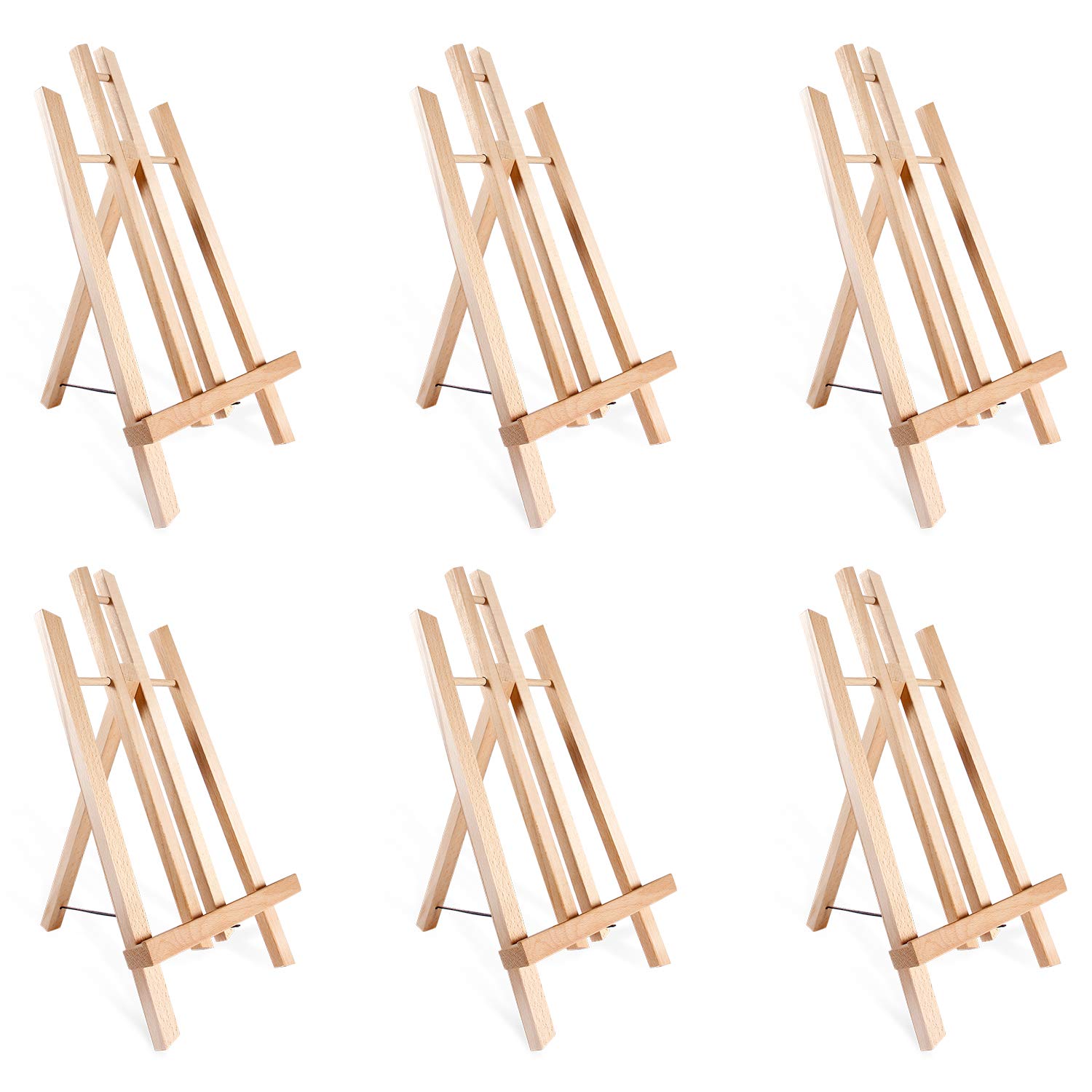 14" A-Frame Painting Easels (6-Pack), Ohuhu 14 Inches Tall Display Stand Tabletop Art Easel Set Mini Wood Painting Easels for Kids Children Artist Students Classroom Table top Display Back to School