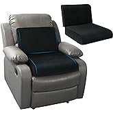 HOMBYS Recliner Seat Cushion with Lumbar Supportive Pillow Extra Large Non-Slip Seat Cushion with Back Support Cushions,Cruve Edge Design for Relief Thighs Pressure, Black