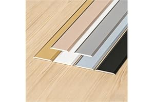 3Pcs Aluminum Floor Transition Strip with Self-Adhesive Backing, Metal Door Threshold & Flat Divider Trim for Joining Laminat