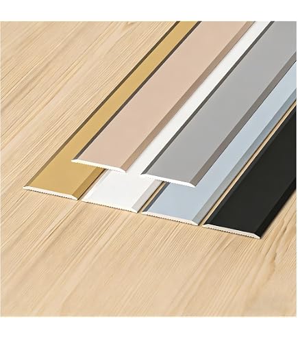 Premium Metal Floor Transition Strip – 3 Pack, 35.4" X 1.3", Aluminum Threshold Bar For Vinyl, Laminate, Tile Gaps, Self-Adhesive