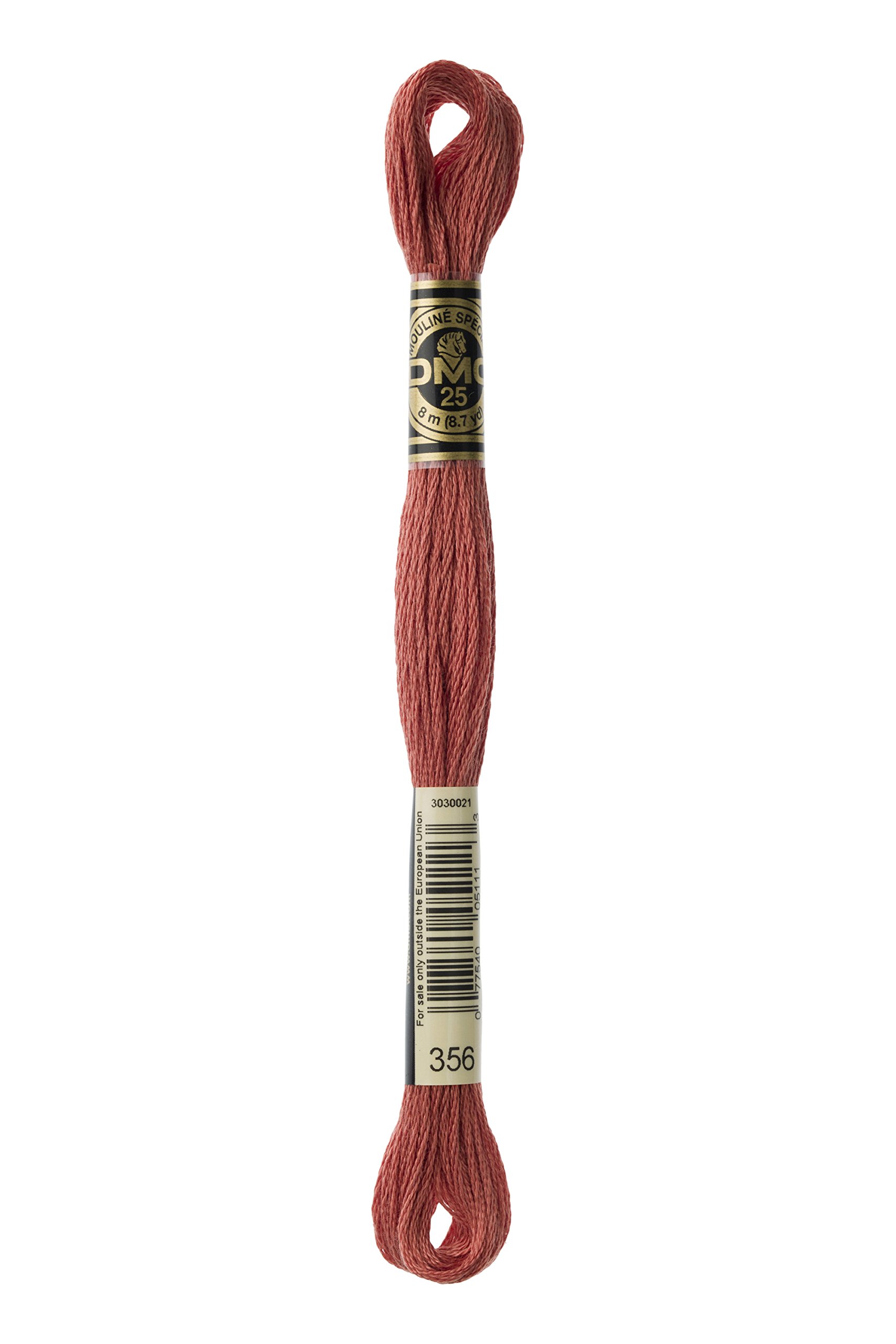 DMC 117-356 Mouline Stranded Cotton Six Strand Embroidery Floss Thread, Medium Terra Cotta, 8.7-Yard,Pack of 12