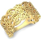 VIKI LYNN 18K Gold Plated S925 Sterling Silver Ring for Women - Vintage Design Gold Ring, Elegant Wedding Band Ring for Brides, Daily Wear Party Gift for Her