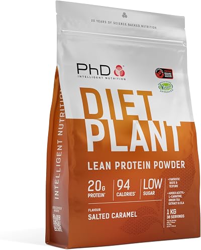 PhD Diet Plant Plant Based Vegan Protein Powder Salted Caramel 40 Servings