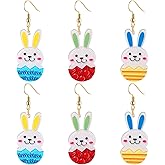 MOLOCH 3 Pairs Easter Earrings Acrylic Cute Bunny Peep Earrings Dangle Spring Holiday Jewelry Easter Gifts for Women