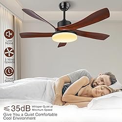 ODUFO 56 Inch Ceiling Fans with Lights and