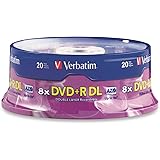 Verbatim DVD+R DL AZO 8.5GB 8x-10x Branded Double Layer Recordable Disc, 20-Disc Spindle 95310