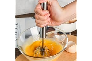 Generic BBX-FDMIXER 1pc Stainless Steel Semi-Automatic Egg Beater Effortlessly Beat Eggs & Cream, Ideal for Every Home