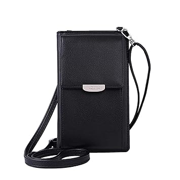 HMILYDYK Frauen Brieftasche Cross-Body Tasche Leder Geldbörse Handy Mini-Tasche Kartenhalter Schulter Brieftasche Tasche