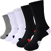 Speum Basketball Socks for Men,Performance Cushioned Men's Athletic Crew Socks with Arch Compression for Cycling Basketball