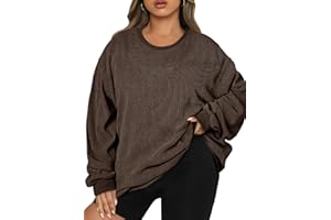 Eytino Women Plus Size Sweatshirts Long Sleeve Crew Neck Casual Oversized Soft Pullover Tops Shirts(1X-5X)