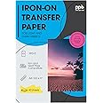 PPD Iron on Transfer Paper for Light and Dark Fabric, Compatible with Inkjet Printer, 8.5 x 11 Printable Heat Bond Transfer for T Shirts & Clothing, Stretchy & Washable, DIY (20 Light/20 Dark Sheets)