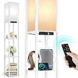 OUTON Floor Lamp Shelf with Remote, Dimmable 4 Colour Temp, USB 2 Ports