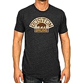 Wright & Ditson NHL Adult Retro Logo Tag-Less T-Shirt, Unisex Vintage Hockey Heathered Tee, Soft Comfortable Cotton