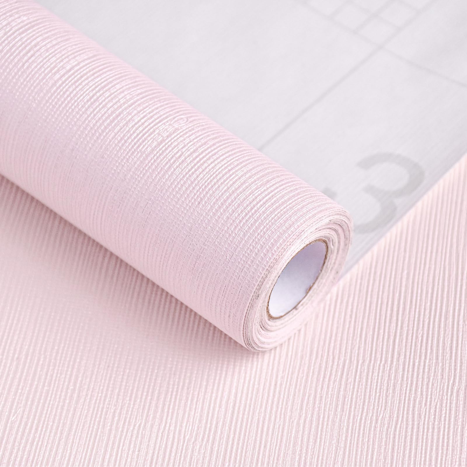 Photo 1 of Sevalo Pink Peel and Stick Wallpaper Contact Paper for Cabinets Pink Textured Wallpaper Removable Adhesive Bathroom Waterproof Bedroom Girls Liner