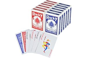 Cecliy Playing Cards, 12 Decks Poker Size Standard Index for Blackjack Euchre Canasta Card Game(Red and Blue)