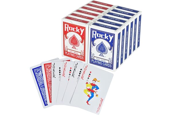 Cecliy Playing Cards, 12 Decks Poker Size Standard Index for Blackjack Euchre Canasta Card Game(Red and Blue)