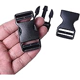 J.CARP 4 Pack 1" Wide Quick Side Release Buckles, Dual Adjustable No Sewing Slide Clips Snaps, Heavy Duty Plastic Replacement for Nylon Strap Backpack Nylon Webbing Belt Fanny Pack Pet Dog Collars