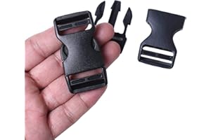 J.CARP 4 Pack 1" Wide Quick Side Release Buckles, Dual Adjustable No Sewing Slide Clips Snaps, Heavy Duty Plastic Replacement for Nylon Strap Backpack Nylon Webbing Belt Fanny Pack Pet Dog Collars