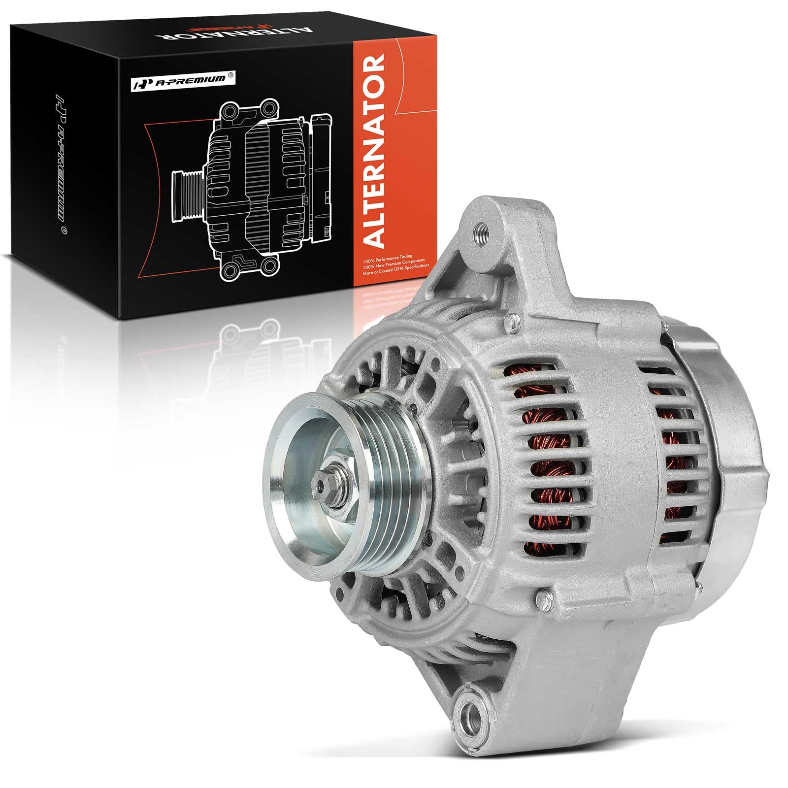 Photo 1 of A-Premium Alternator Compatible with Toyota Camry 1992-1993, Celica 1992, 2.2L, 12V 80A 5-Groove Pulley Clockwise, Replace# 101211-5360, 27060-03011