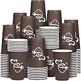 Clawsoff 180 Count 16 oz Paper Coffee Cups, Disposable Drinking Cup for Hot or Cold Beverage, 16 ounce Brown Coffee Cups for Party, Home, Travel, Picnic