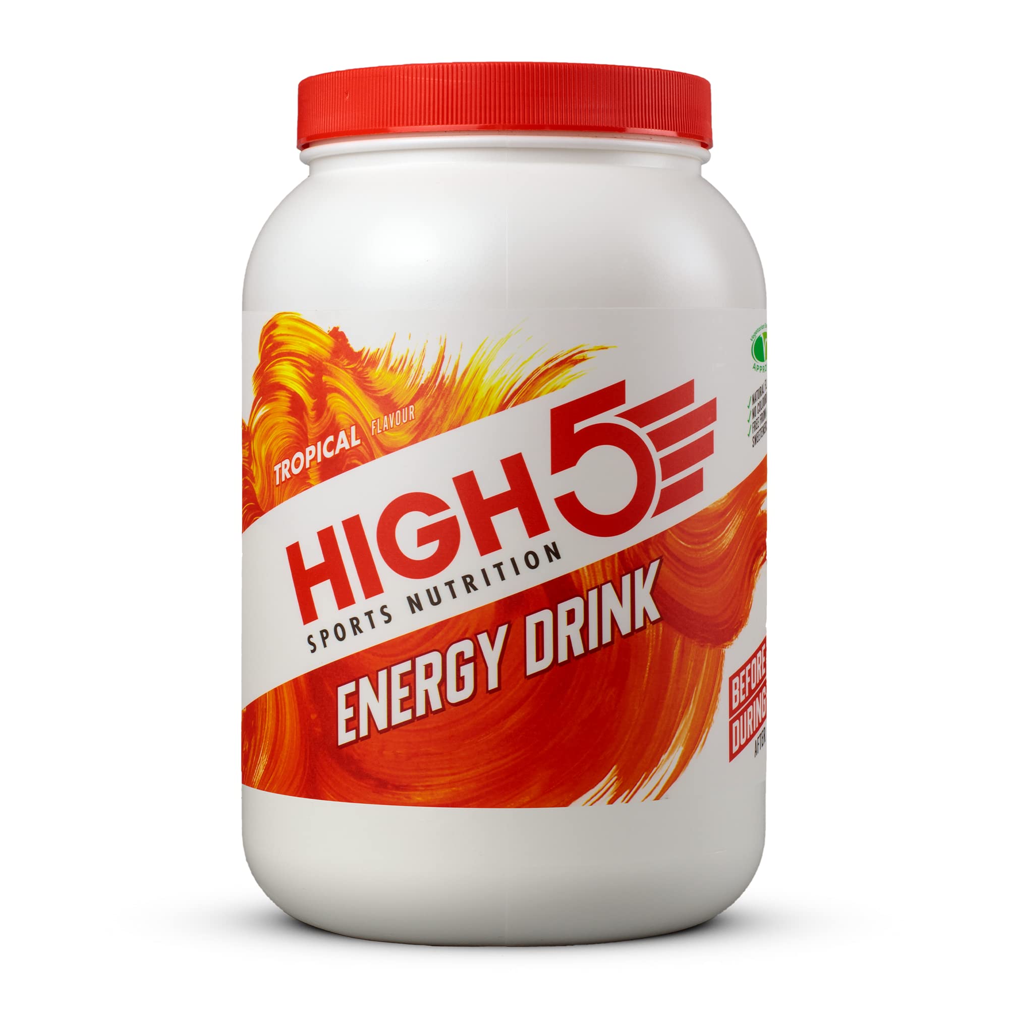 HIGH5 Energy Drink - Electrolytes Sport Energy Drink Powder - Isotonic Drink with 2:1 Fructose - Hydration for Running, Cycling, Endurance Fuel - Natural Flavours, Vegan (Tropical, 2.2kg, 46 Servings)