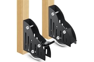 Therwen 2 Pcs Sliding Library Ladder Floor Roller with Brake Movable Rolling Stepladder Hardware Furniture Floor Roller Wheels Ladder Accessories for Home Indoor Rolling Stepladder Excluding Screw