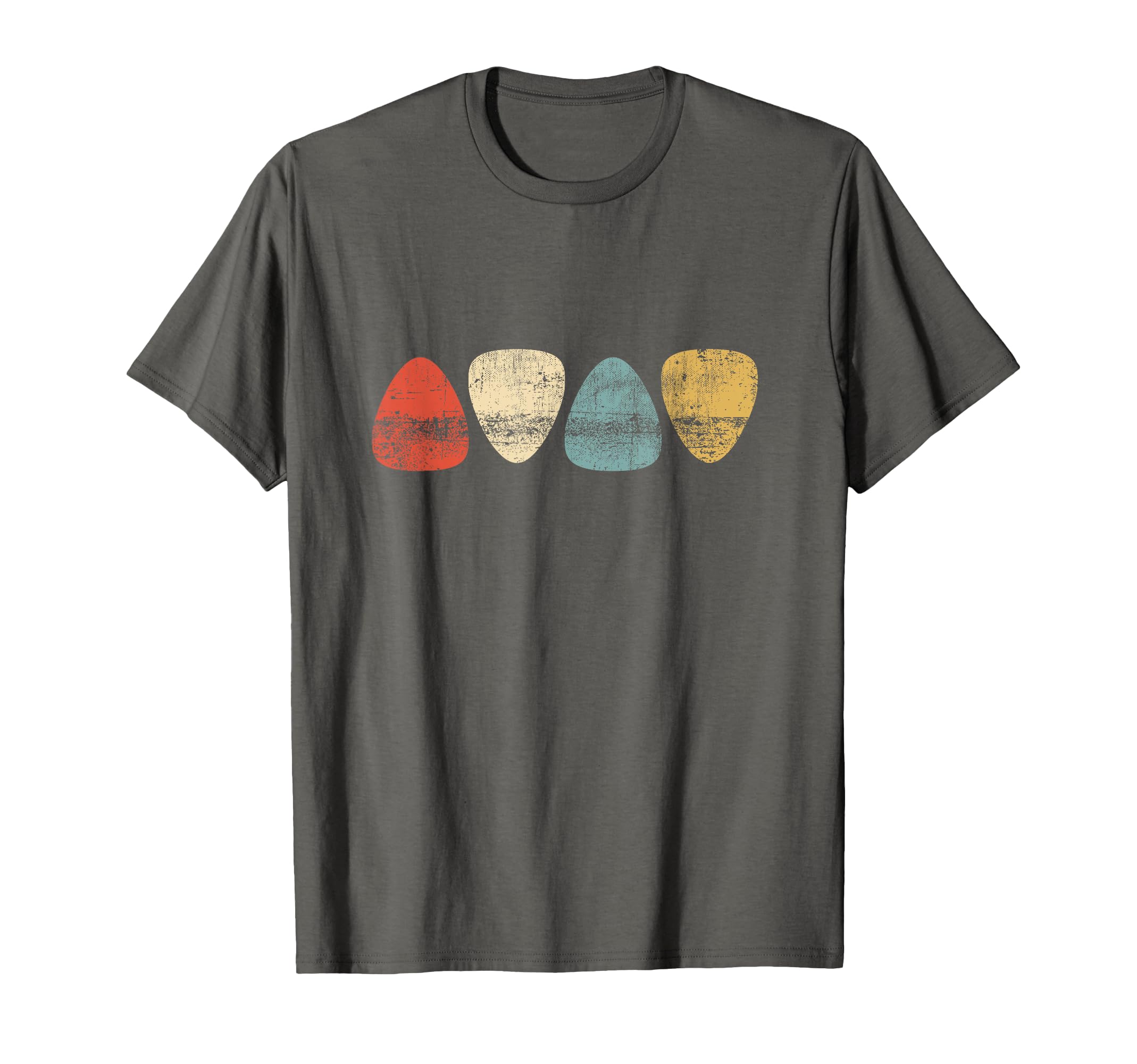 Vintage Guitar Pick Retro Guitarists + Bassist T-Shirt