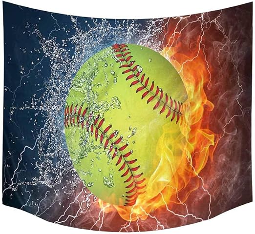 Amazon Com Interestprint Funny Softball Ball On Fire And Water