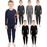 Taiyin 6 Sets Boys Thermal Underwear Warm Soft Thermal Top and Long Underwear Winter for Kids Boy