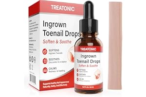 Ingrown Toenail Treatment - Ingrown Toenail Pain Reliever and Softener Kit for Easy Trimming with Silicone Gel Toe Caps