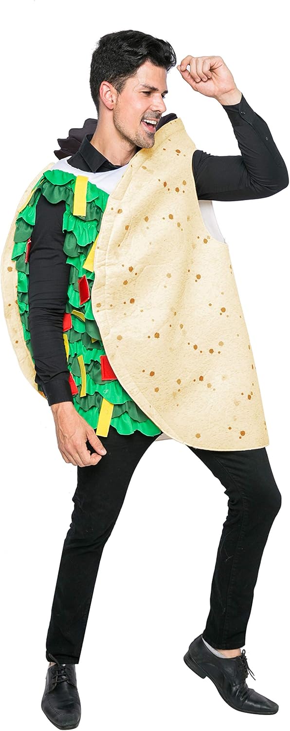 Spooktacular Creations Taco Costume Adult Deluxe Set for Halloween Dress Up Party: Clothing