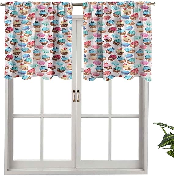 Hiiiman Cenefa de cortina opaca con bolsillo para barra, diseño de