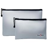 Fireproof Safe Money Document Bags - 2 Pack 13.4" x 9.8" and 10.6" x 6.7" Waterproof Zipper Bag, Fire & Water Resistant Storage Organizer Pouch for A4 A5 Documents Holder,File,Cash,Passport,Tablet