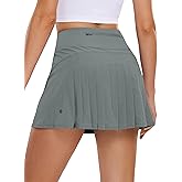 CRZ YOGA Womens Pleated Tennis Skirts with Pockets High Waisted Athletic Golf Skorts for Women Soft Breathable Cute
