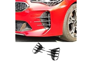JUIVEEL Front Bumper Side Vent Grill Trim Cover Fog Light Lamp Side Cover Fender Trim Rear Bumper Side Vent Covers Compatible with Kia Stinger 2018-2023 Accessories (Carbon Fiber Style, Front)