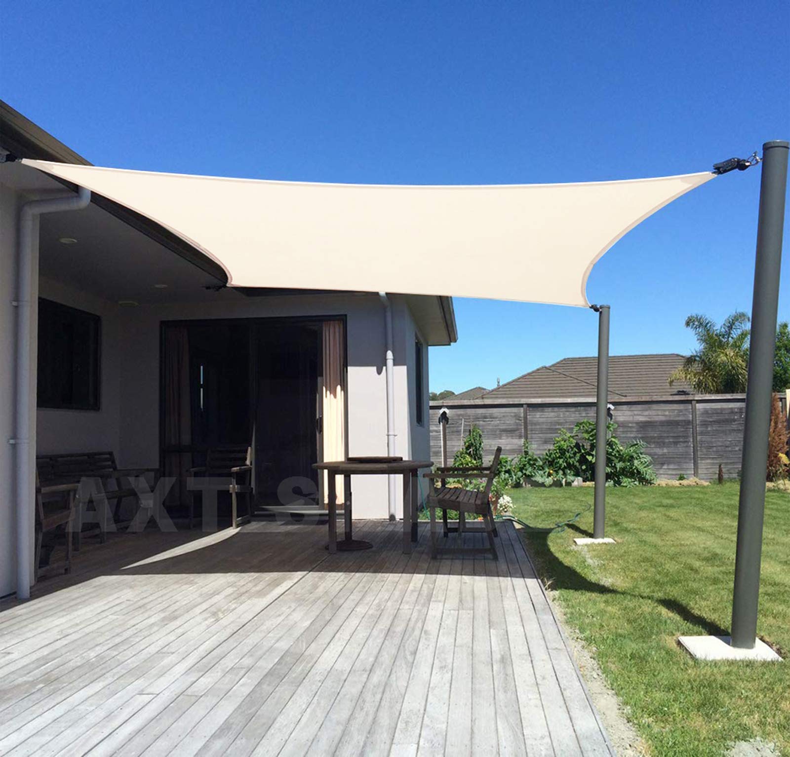 AXT SHADE Sun Shade Sail 2.5x3.5m Rectangle UV Block Canopy Awning for Patio Outdoor Garden Backyard -Cream