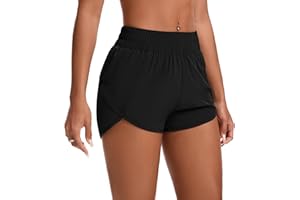 EZPERY Womens Running Shorts Elastic High Waisted Shorts Workout Shorts Quick Dry Athletic Shorts Pants