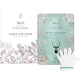 TOI:L Catherine Muller Floral Hand Mask 1 Pair, Moisturizing Gloves for Dry Hands with Elder Flower & CICA, Repairing and Nourishing Hand Care Treatment for Cracked, Rough, and Dry Skin