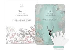 TOI:L Catherine Muller Floral Hand Mask 1 Pair, Moisturizing Gloves for Dry Hands with Elder Flower & CICA, Repairing and Nourishing Hand Care Treatment for Cracked, Rough, and Dry Skin, Stocking Stuffer