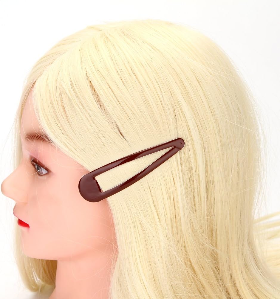 LONEEDY Pack of 10 Large Metal Stoving Varnish Hair Snap Clips,3.5 inch Long No-slip Hair Clips Barrettes For Women and Girls (Brown) - Image 5