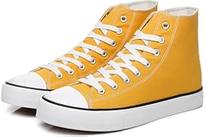 yageyan Men’s High Top Canvas Sneakers Fashion Lace up Walking Shoes Casual Classic