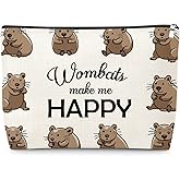 Gfhzdmf Wombat Themed Gifts Makeup Bag Wombats Gifts for Women Wombat Lover Australian Animal Gift Cosmetic Bag with Zipper Emotional Support Anniversary Birthday Present for Friend Her Travel Pouch